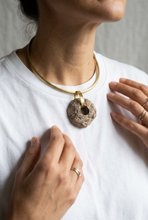 BRUTA → Bruta — Andean Stone Bronze Choker | Brutalist Jewelry