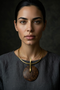 Núcleo — Black Walnut Root Necklace | Wearable Sculpture