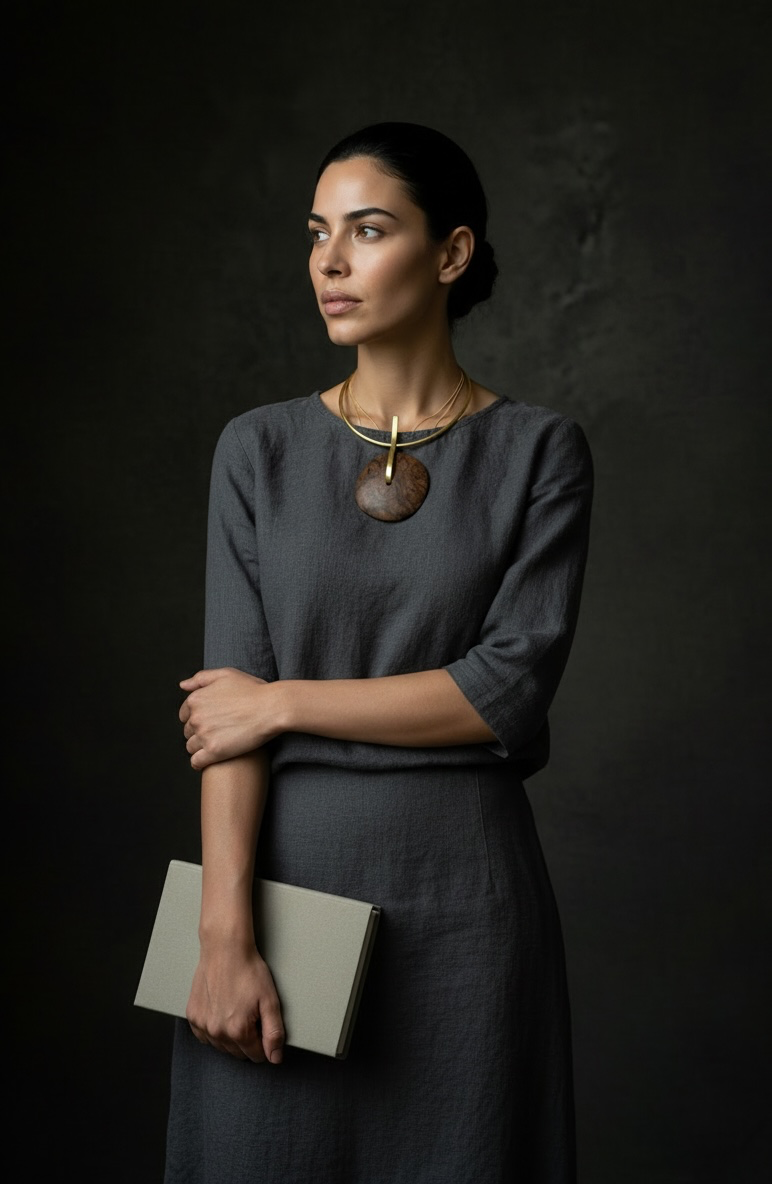 Núcleo — Black Walnut Root Necklace | Wearable Sculpture