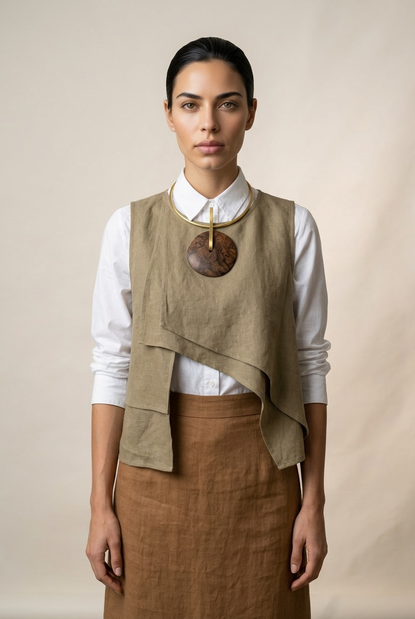 Núcleo — Black Walnut Root Necklace | Wearable Sculpture